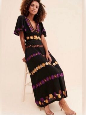 Antik Batik Julie Embroidered Cotton-Gauze Maxi Dress